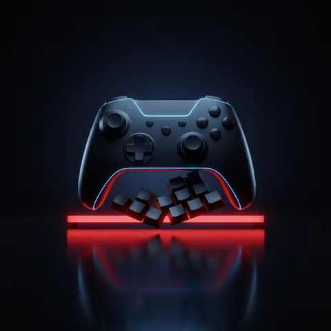 Controlador de juegos metálico oscuro y teclado iluminado en azul, apuestas de esports MegaPari